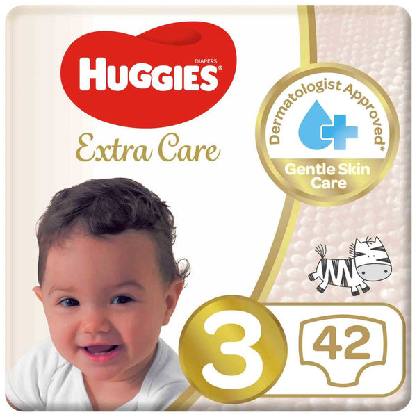 Huggies Extra Care Diapers Size 3 4-9kg Economy Pack 42 Diapers