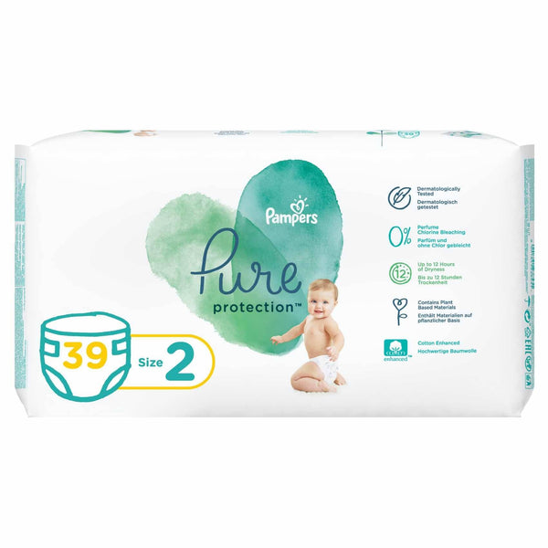 Pampers Pure Protection Dermatologically Tested Diapers Size 2 (4-8kg) 39 Diapers