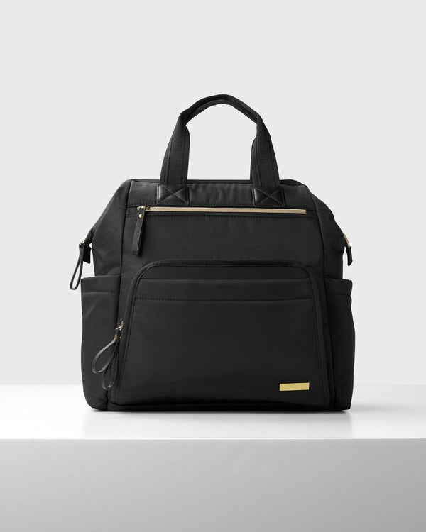 Skip Hop Mainframe Wide Open Diaper Backpack Black with Changing Pad and Laptop Pocket
