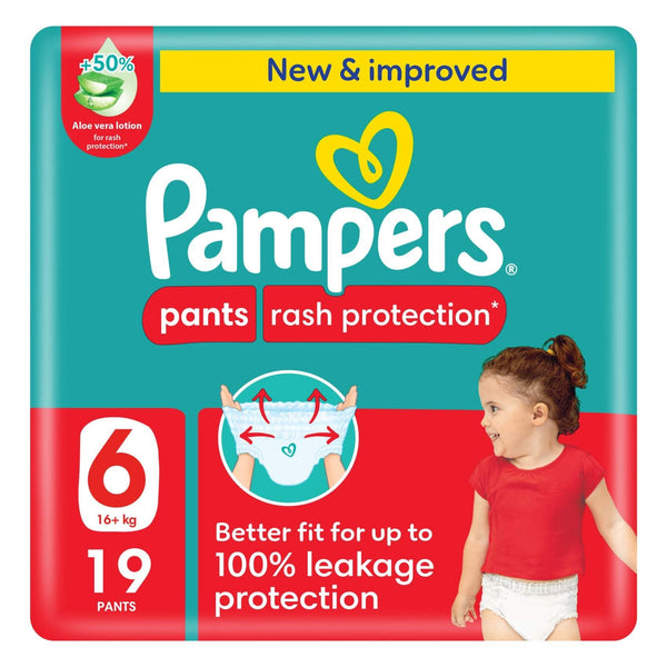 Pampers Rash Protection Pants Size 6 16kg+ Value Pack 19 Pants