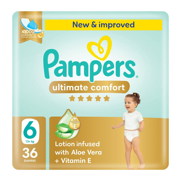 Pampers Ultimate Comfort Diapers with Aloe Vera Plus Vitamin E Size 6 13kg
