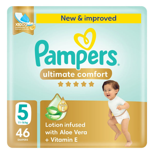 Pampers Ultimate Comfort Diapers with Aloe Vera Plus Vitamin E Size 5 11-16kg