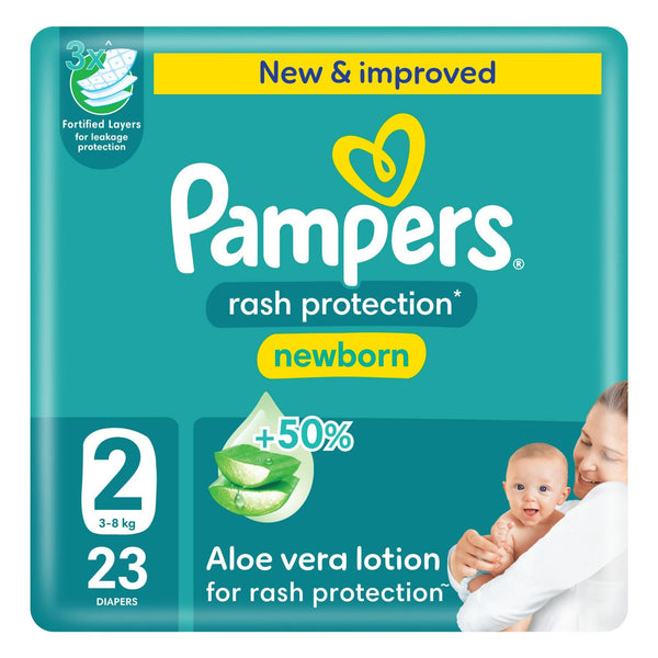 Pampers Rash Protection Diapers with Aloe Vera Lotion Newborn Size 2 3-8kg