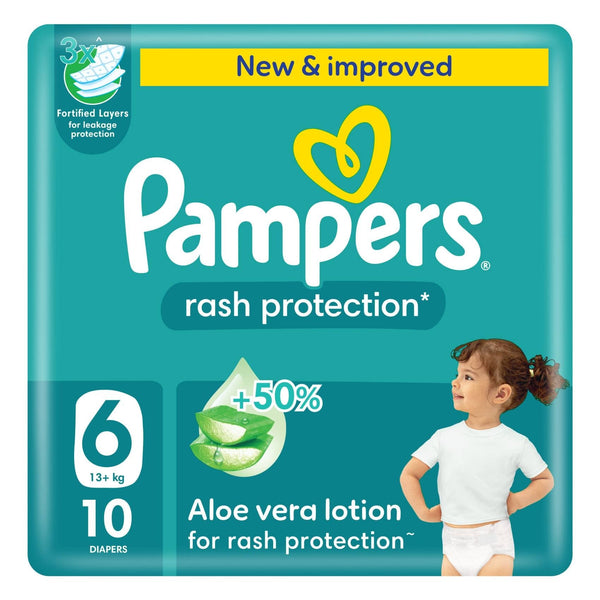 Pampers Rash Protection Diapers with Aloe Vera Lotion Size 6 13kg+