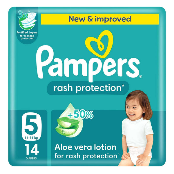 Pampers Rash Protection Diapers with Aloe Vera Lotion Size 5 11-16kg