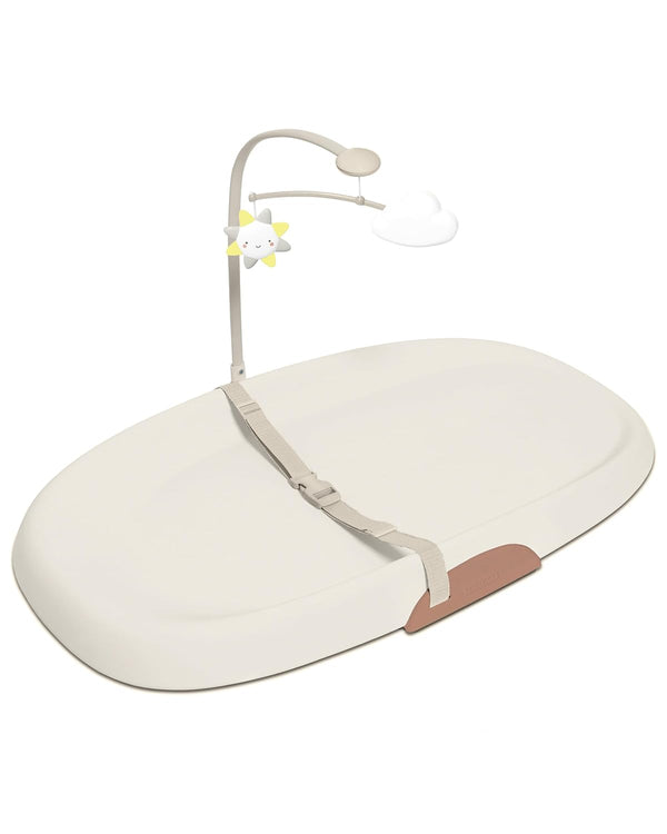 Skip Hop Nursery Style Wipe Clean Changing Pad Oat Beige Brown with Toy Bar