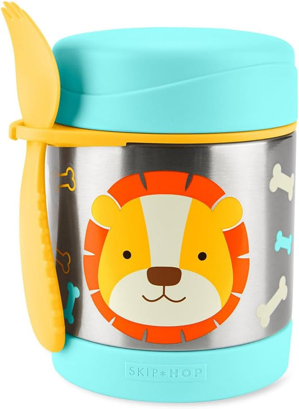 Skip Hop Zoo Insulated Food Jar Lion with Spork for Kids 3+ Years - 325 mL