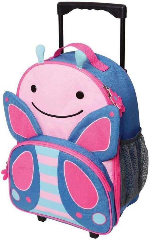 Skip Hop Zoo Kids Rolling Luggage with Trolley Handle and Shoulder Straps