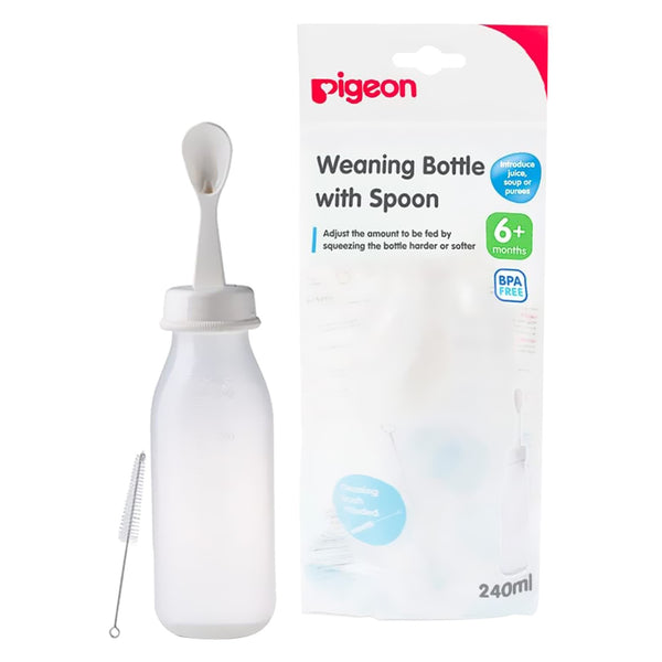 Pigeon Weaning Bottle With Spoon D329 White 240ml