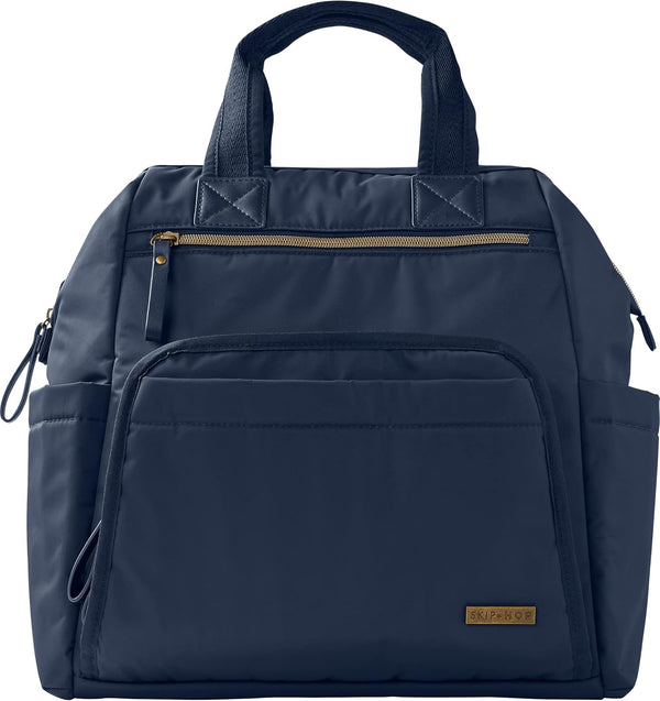 Skip Hop Main Frame Wide Open Diaper Backpack Midnight Navy with Adjustable Stroller Straps