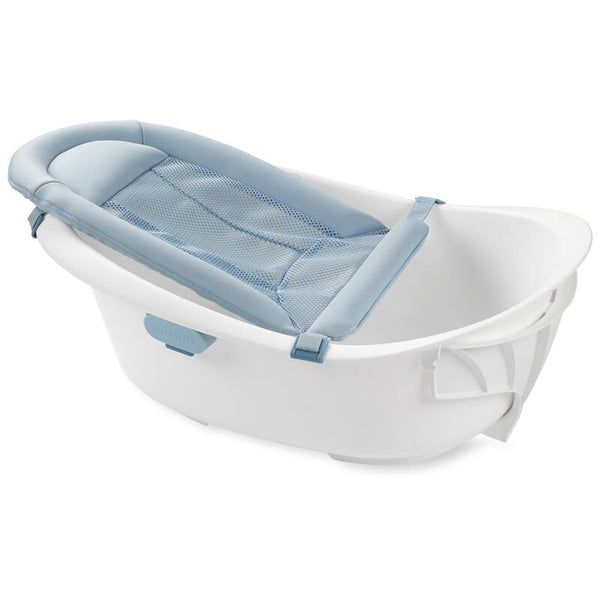 Skip Hop Wave 4-in-1 Bath Tub - Infant to Toddler Baby Bath, White & Blue