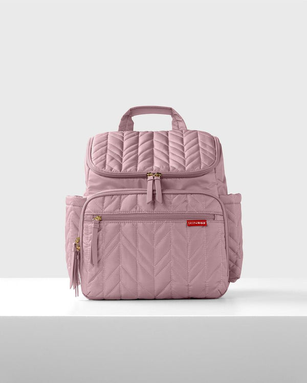 Skip Hop Forma Diaper Backpack Mauve Mist with Packing Cubes and Changing Pad
