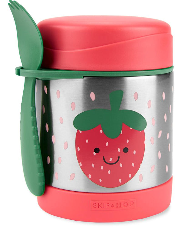 Skip Hop Spark Style Food Jar for Kids 3+ Years - Stainless Steel with Spork & Built-in Utensil Holder (325 mL)