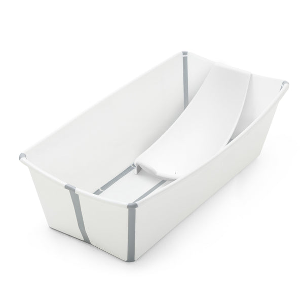 Stokke Flexi Bath X Large Bundle White Foldable Baby Bath with Newborn Support