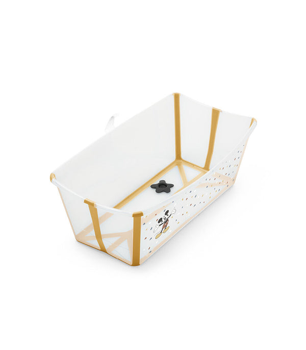 Stokke Flexi Bath Mickey Celebration White Foldable Baby Bathtub with Heat Sensitive Plug