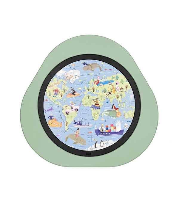Stokke MuTable Puzzle V2 Around The World Green Wooden Educational Puzzle