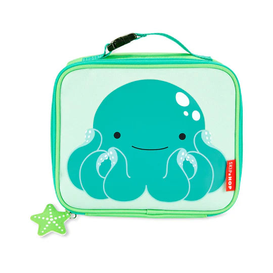 Skip Hop Zoo Octopus Lunch Bag with Clip Handle for Kids Age 3+