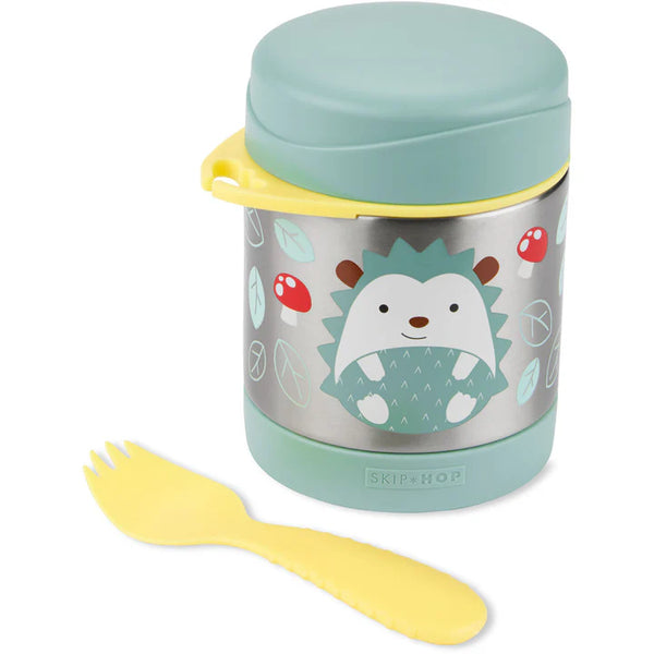 Skip Hop ZOO Stainless Steel Food Jar Hedgehog - Keeps Food Warm or Cold for Kids 3y+ (325mL)