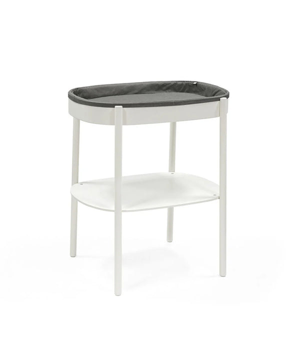 Stokke Sleepi Changing Table White Oval Design with Shelf and Washable Pad
