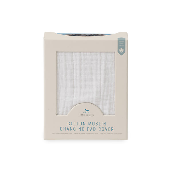 Little Unicorn Cotton Muslin Changing Pad Cover White