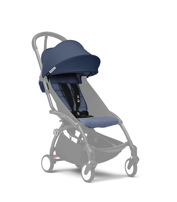 Stokke YOYO 6+ Color Pack Seat and Canopy Air France Blue with UPF 50+ Protection