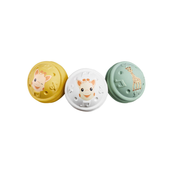 Sophie la girafe SLG Il Etait Une Fois 3 Musical Balls Sophie La Girafe HEARING Yellow Green White