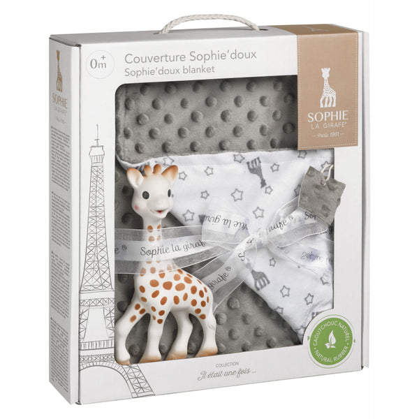 Sophie la girafe Il Etait Une Fois Sophie'Doux Blanket Multicolor Soft Baby Blanket and Teether Set